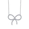 CLAW SET RHODIUM PLATED BOW NECKLACE