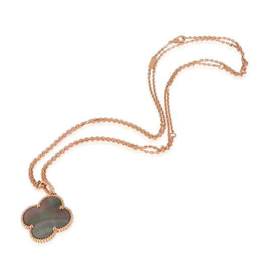 CLOVER LARGE 25MM DARK MOP  NECKLACE