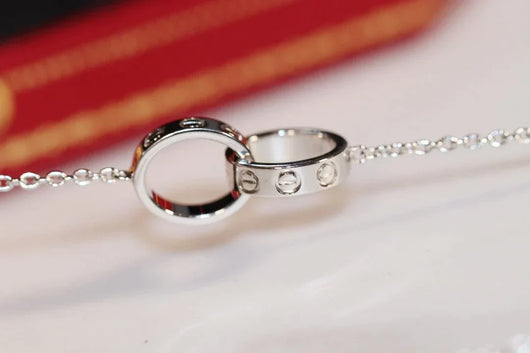 LOVE NECKLACE ROSE GOLD AND SILVER