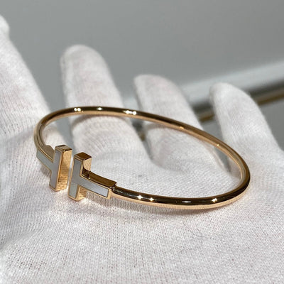 T BRACELET 1.8MM MOP ROSE GOLD