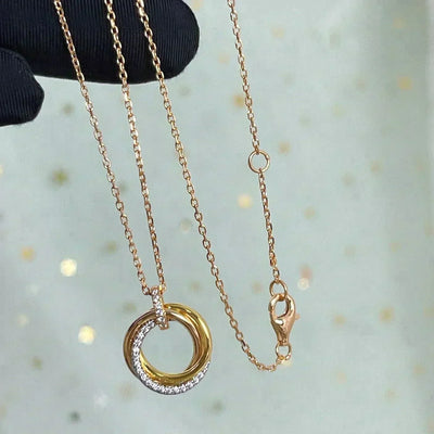 TRINITY NECKLACE SILVER GOLD ROSE GOLD DIAMONDS