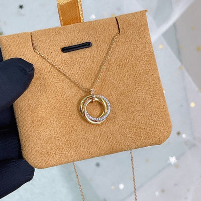 TRINITY NECKLACE SILVER GOLD ROSE GOLD DIAMONDS