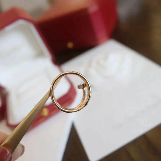 JUSTE RING 1.8MM ROSE GOLD DOUBLE ROW DIAMONDS