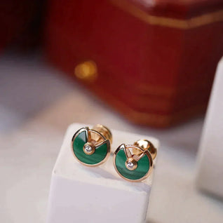 AMULETTE EARRINGS MALACHITE ROSE GOLD