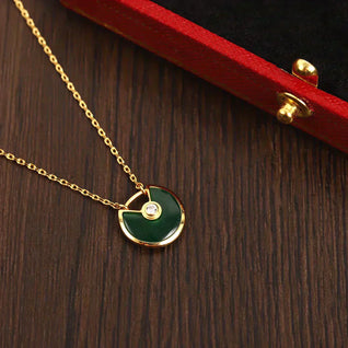 AMULETTE GOLD MALACHITE NECKLACE