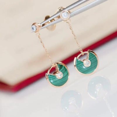 AMULETTE DROP EARRINGS MALACHITE ROSE GOLD