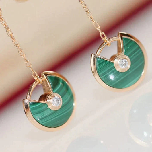 AMULETTE DROP EARRINGS MALACHITE ROSE GOLD