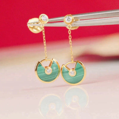 AMULETTE DROP EARRINGS MALACHITE ROSE GOLD