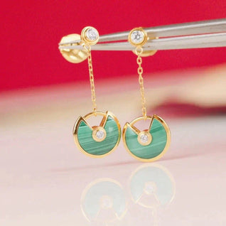 AMULETTE DROP EARRINGS MALACHITE ROSE GOLD