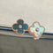 CLOVER MEDIUM 1 MOTIFS GRAY MOP  DIAMOND EARRINGS