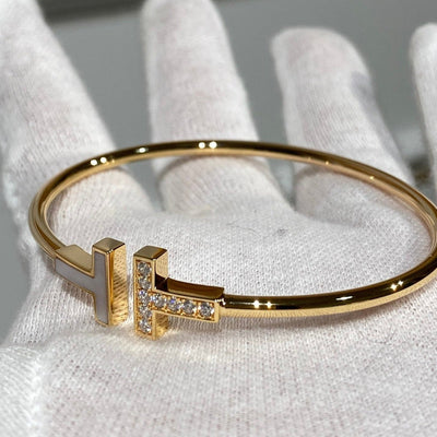 T BRACELET 1.8MM MOP DIAMOND ROSE GOLD