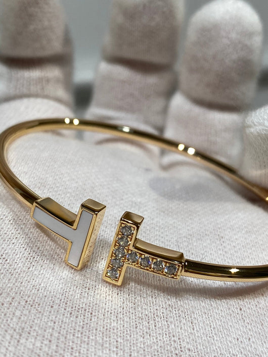 T BRACELET 1.8MM MOP DIAMOND ROSE GOLD