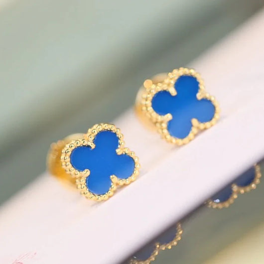 CLOVER MINI 9.5MM TURQUOISE EARRINGS