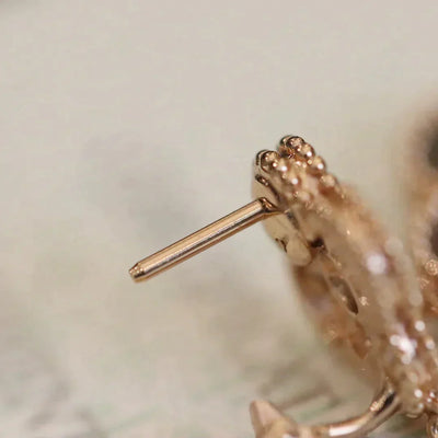CLOVER MEDIUM 1 MOTIFS FUll DIAMOND EARRINGS