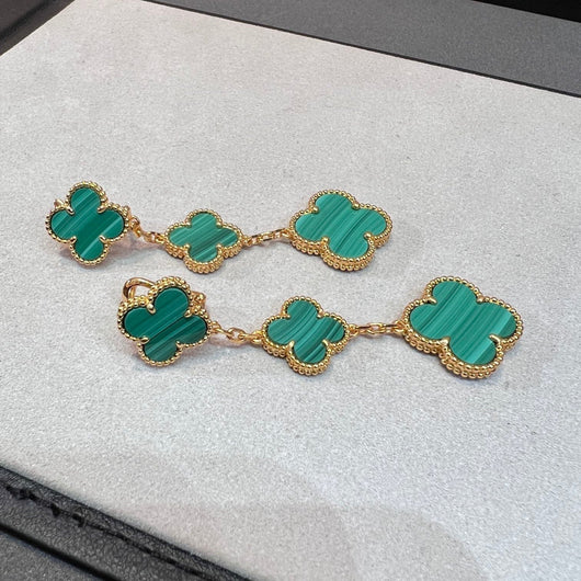 CLOVER MALACHITE 3 MOTIFS GOLD