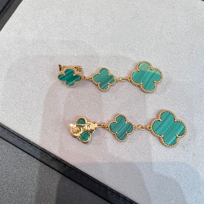 CLOVER MALACHITE 3 MOTIFS GOLD