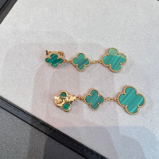 CLOVER MALACHITE 3 MOTIFS GOLD
