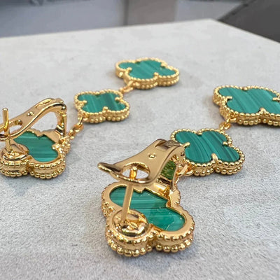 CLOVER MALACHITE 3 MOTIFS GOLD