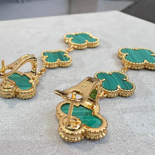 CLOVER MALACHITE 3 MOTIFS GOLD
