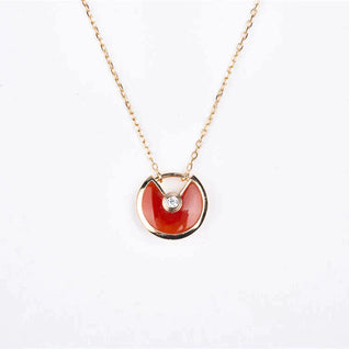 AMULETTE GOLD CARNELIAN ONYX NECKLACE