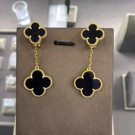 CLOVER 2 MOTIFS  EARRINGS (MULTIPLE CHOICES）
