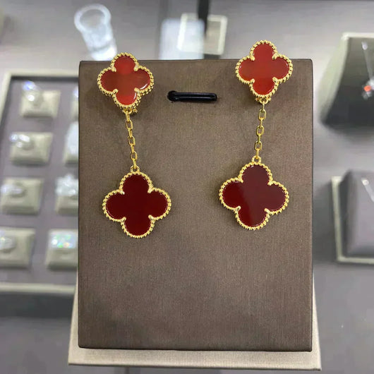 CLOVER 2 MOTIFS  EARRINGS (MULTIPLE CHOICES）