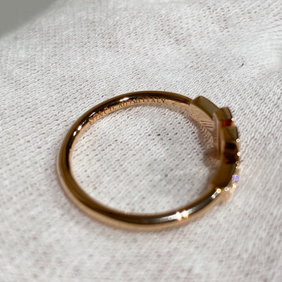 T WIRE RING DIAMOND ROSE GOLD