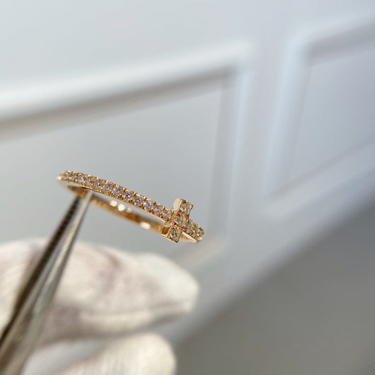 T RING DIAMOND ROSE GOLD