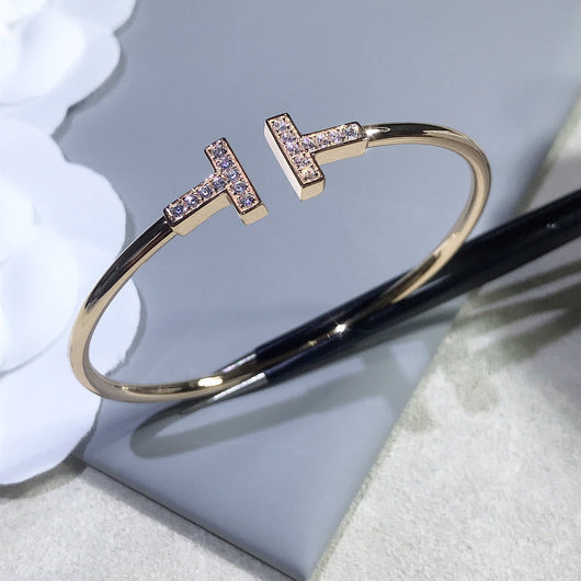 T BRACELET ROSE GOLD 1.8MM DIAMOND