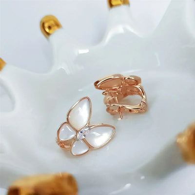 BUTTERFLY MOP DIAMOND EARRINGS