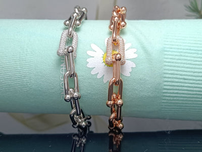 HARDWEAR BRACELET ROSE GOLD AND SILVER DIAMOND