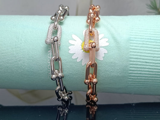 HARDWEAR BRACELET ROSE GOLD AND SILVER DIAMOND
