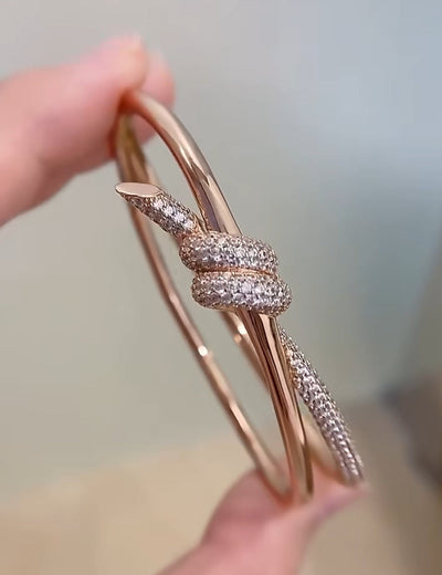 KNOT DOUBLE ROW ROSE GOLD DIAMOND BRACELET