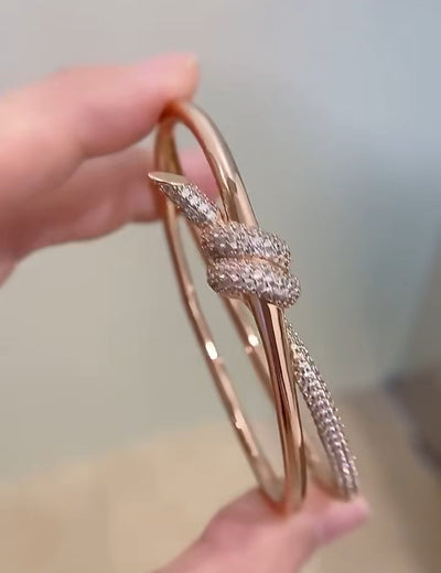 KNOT DOUBLE ROW ROSE GOLD DIAMOND BRACELET