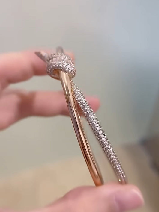 KNOT DOUBLE ROW ROSE GOLD DIAMOND BRACELET