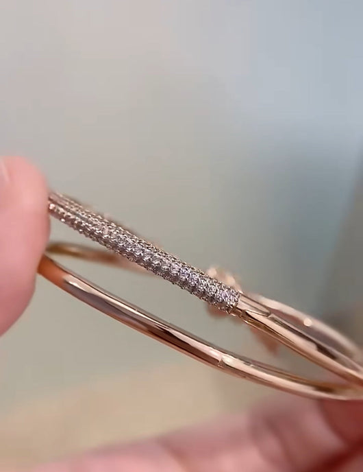 KNOT DOUBLE ROW ROSE GOLD DIAMOND BRACELET