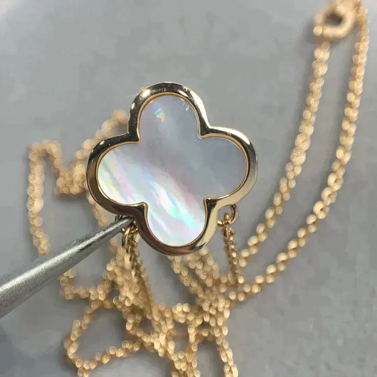 PURE CLOVER ROSE GOLD MOP NECKLACE