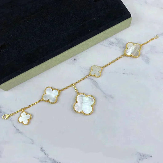 MAGIC CLOVER 5 MOTIFS MOP BRACELET