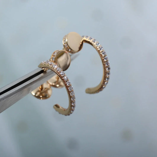 JUSTE EARRINGS 12.75MM  DIAMOND ROSE GOLD