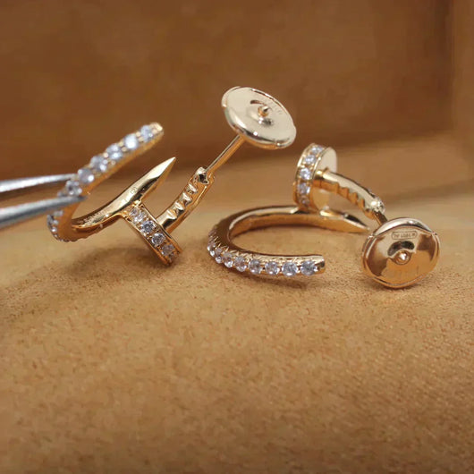 JUSTE EARRINGS 12.75MM  DIAMOND ROSE GOLD