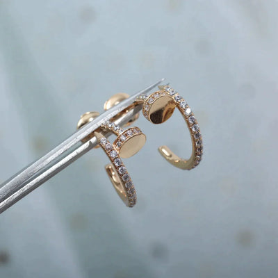 JUSTE EARRINGS 12.75MM  DIAMOND ROSE GOLD