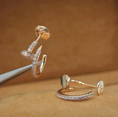 JUSTE EARRINGS 12.75MM  DIAMOND ROSE GOLD