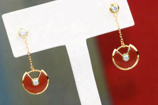 AMULETTE DROP EARRINGS CARNELIAN ROSE GOLD