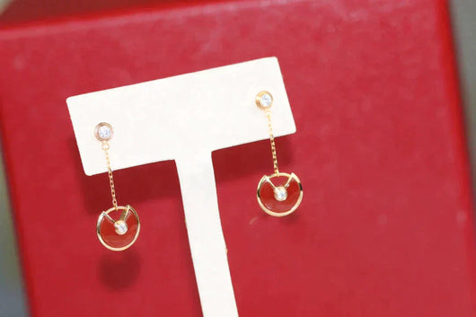 AMULETTE DROP EARRINGS CARNELIAN ROSE GOLD