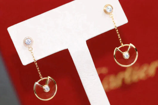 AMULETTE DROP EARRINGS CARNELIAN ROSE GOLD