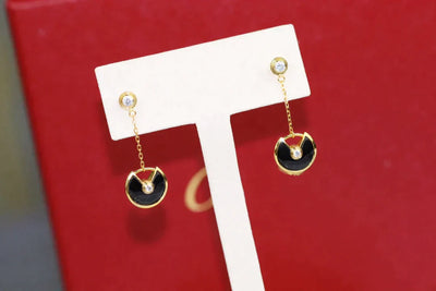 AMULETTE DROP EARRINGS ONYX ROSE GOLD