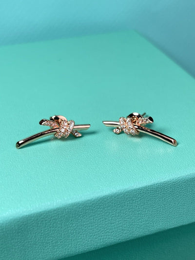 KNOT EARRINGS ROSE GOLD DIAMOND