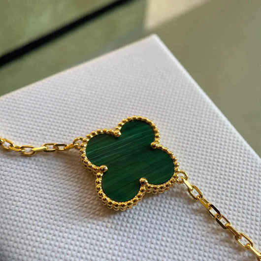 MAGIC CLOVER 5 MOTIFS MALACHITE BRACELET