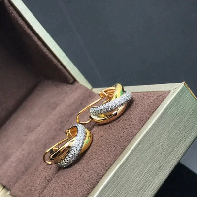 TRINITY ROSE GOLD DIAMOND GOLD EARRINGS
