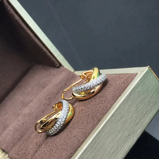 TRINITY ROSE GOLD DIAMOND GOLD EARRINGS